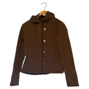 Calvin Klein Brown Quilted Jacket Women's Size S w/ Hood